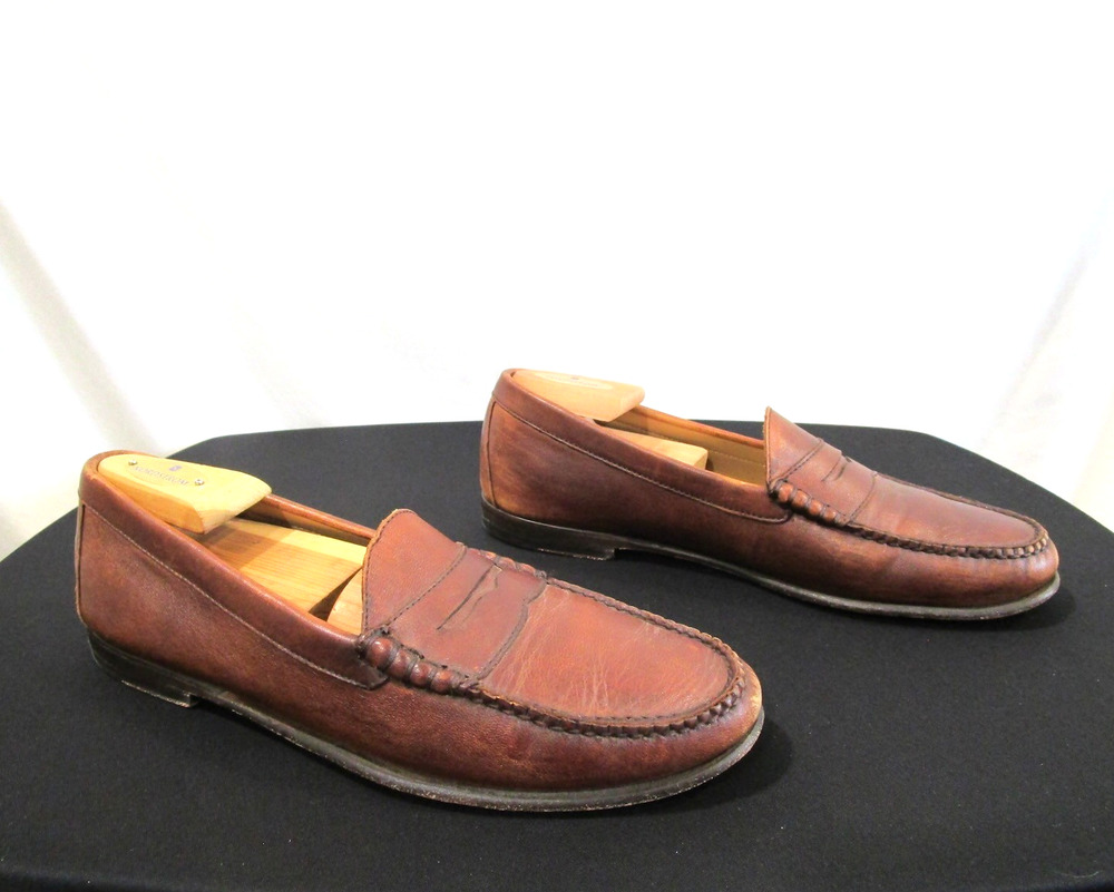 T.B. Phelps Brown Leather Penny Loafers Slip On Shoes Men Sz 9.5